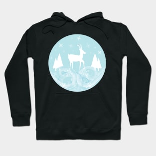 Light Blue Wintery Scene Hoodie